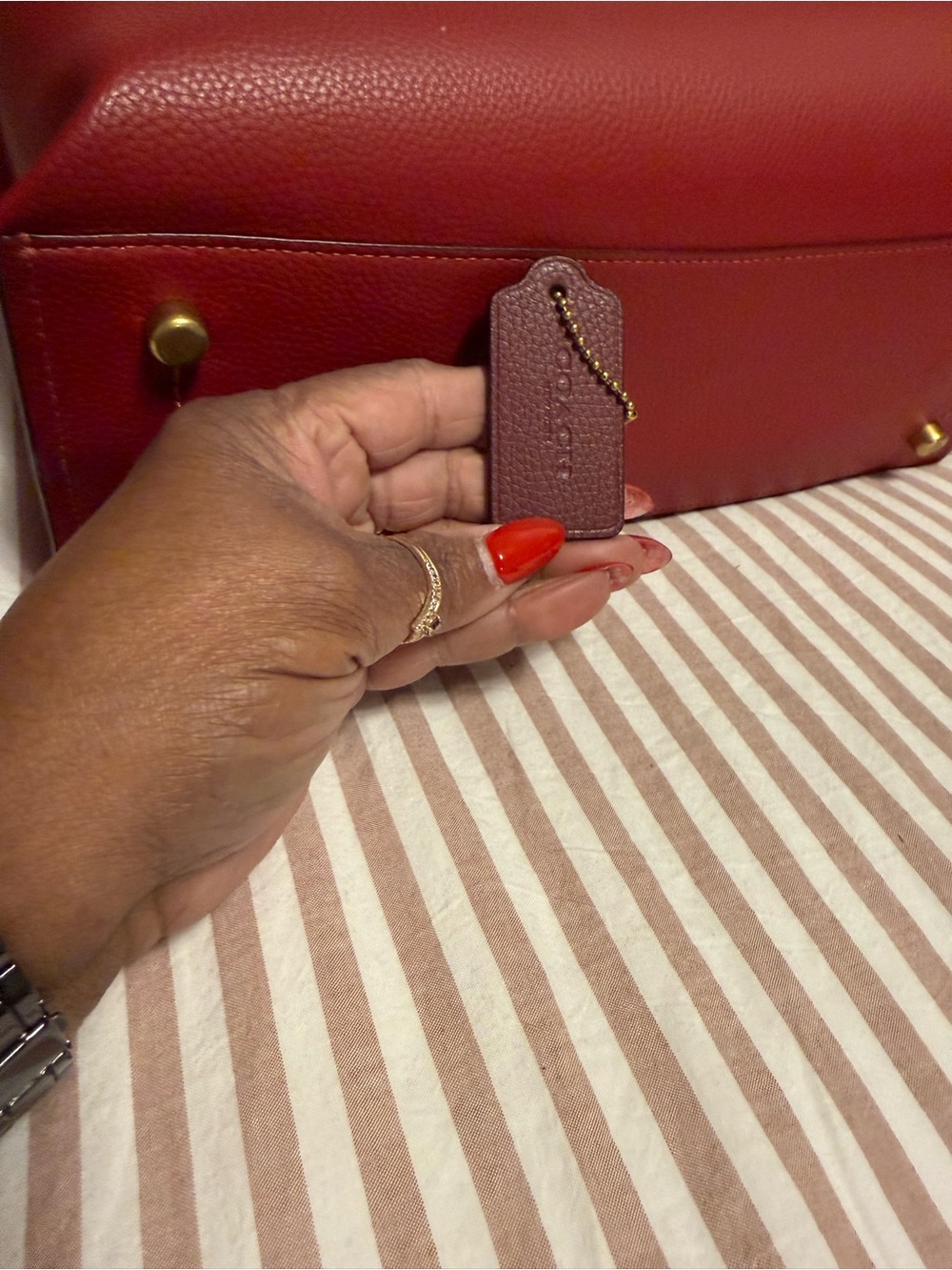 Coach Red Leather Tote - Picture 9 of 9
